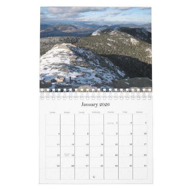 Petit New Hampshire calendrier mural sauvage de (Jan 2026)