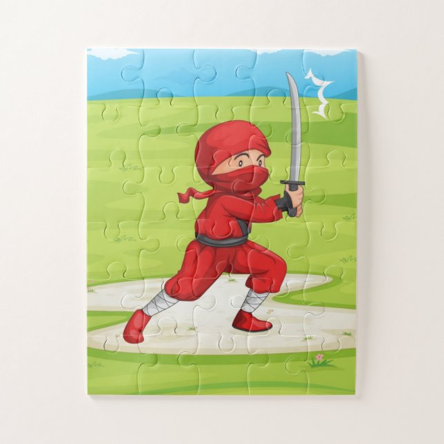 Petit Ninja Boy Design Jigsaw Puzzle (Vertical)