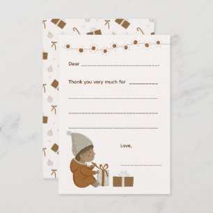 Petit Noël Merci note, remplir la carte