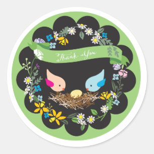 Petit oeuf jaune Sticker Baby shower Faveur
