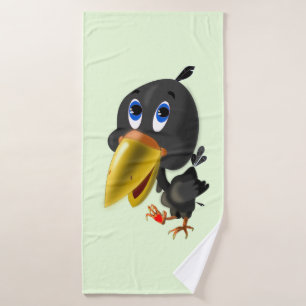 Petit Oiseau avec le coeur Cadeau Drôle serviette