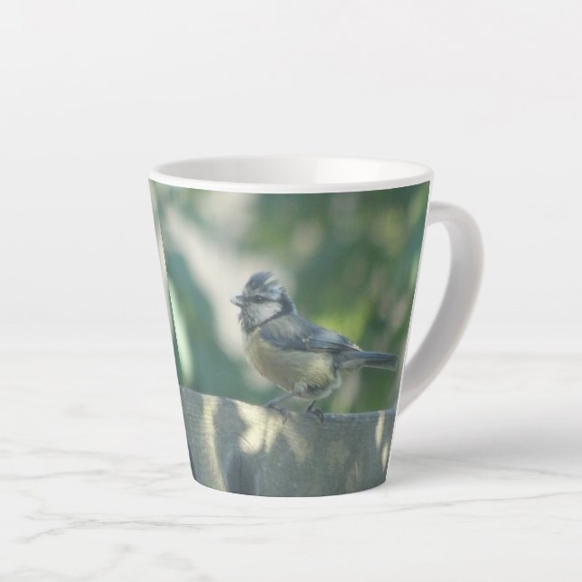Petit Oiseau coloré Design Latte Mug (Angle droit)