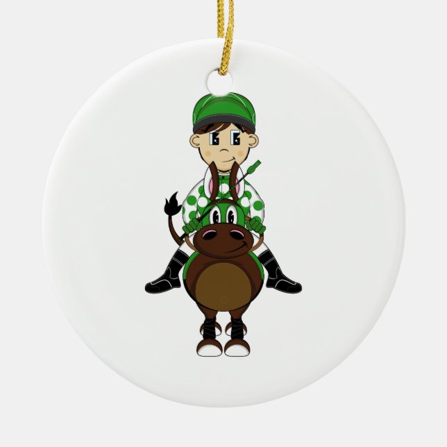 Petit ornement mignon de jockey (Devant)