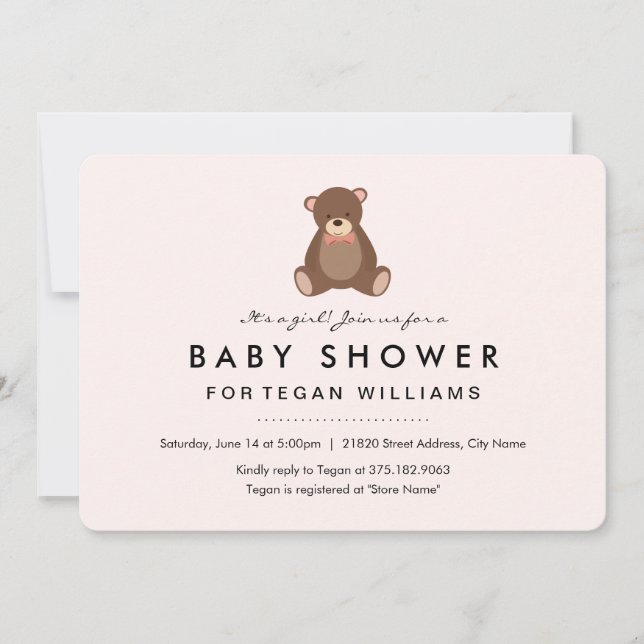 Petit ours | Invitation baby shower (Devant)