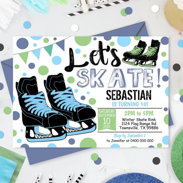 Petit Patinage sur glace Invitation Patinage sur g (Créateur téléchargé)