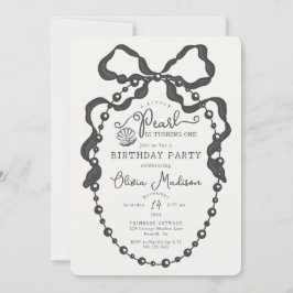 Petit Pearl Black Coquette Bow Invitation d'annive