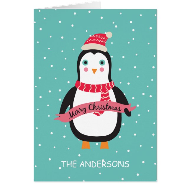 Petit pingouin mignon personnalisé de Noël (Devant)