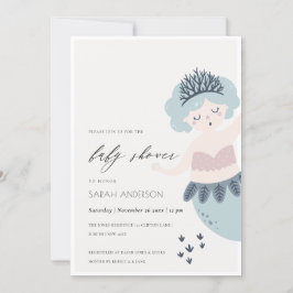 PETIT PINK BLEU MERMAID BABY SHOWER INVITATION
