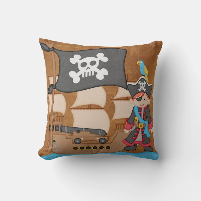 Petit pirate (Cheveux rouges) Coussin MOJO (Recto)