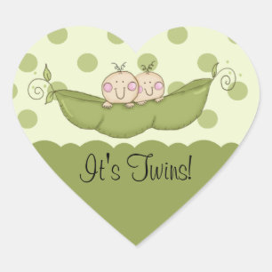 Petit Pois doux Baby Twins Coeur Sticker
