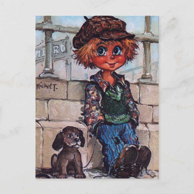 Petit Poulbot et son chien Postkarte (Vorderseite)