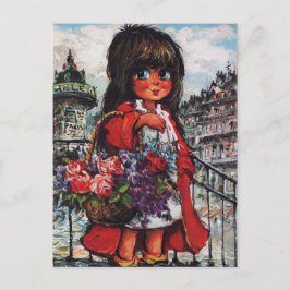 Petit Poulbot vendeuse de fleurs Postkarte