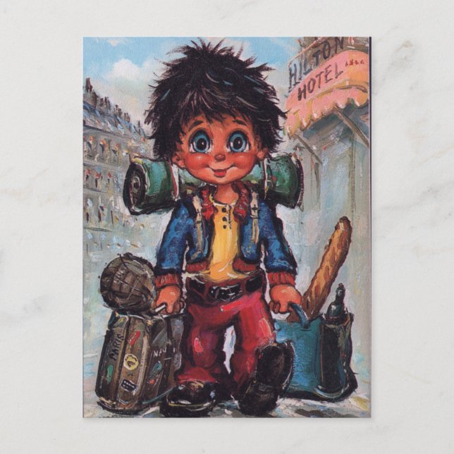 Petit Poulbot voyageur Postkarte (Vorderseite)