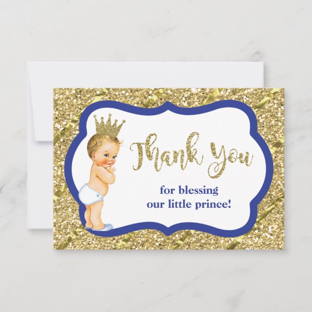 Petit Prince Carte de remerciements, Bleu, Parties (Devant)