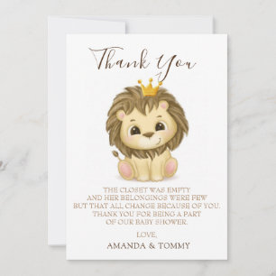 Petit Prince Lion Boy Baby shower Merci