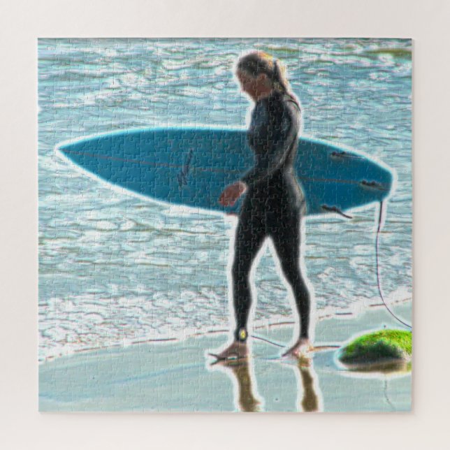Petit puzzle de fille de surfer (Vertical)