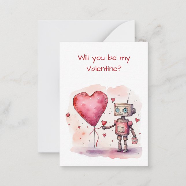 Petit Robot Valentine's Day pour les enfants Carte (Devant)