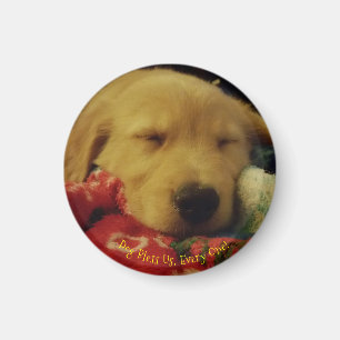 Petit, rond aimant de Noël de chiot de Winston