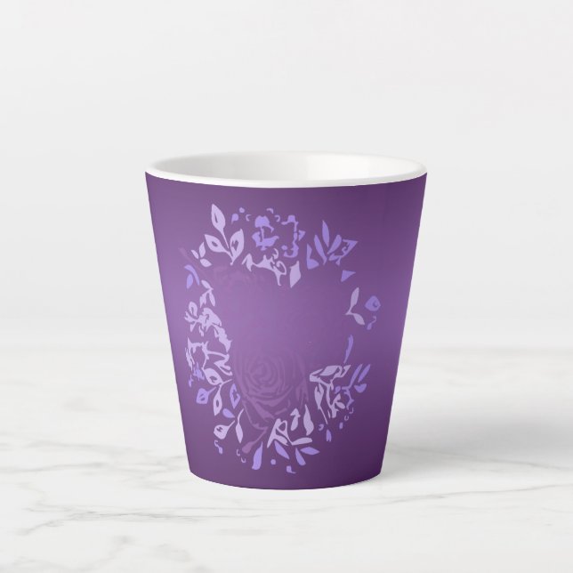 Petit Rose violet Latte Mug (Devant)
