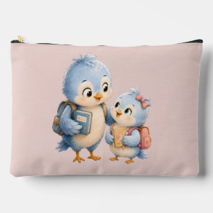 Petit Sac Accessoire Frère Oiseau Bleu Mignon