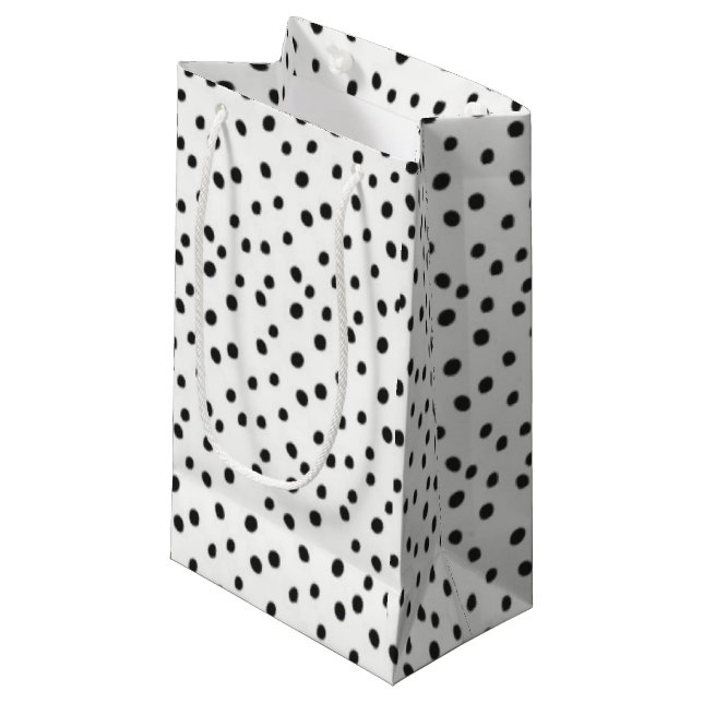 Petit sac brillant de cadeau de mini points blancs (Devant Angle)