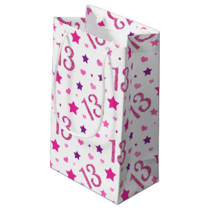 Petit Sac Cadeau 13ème Parties scintillantes pourpres de rose de