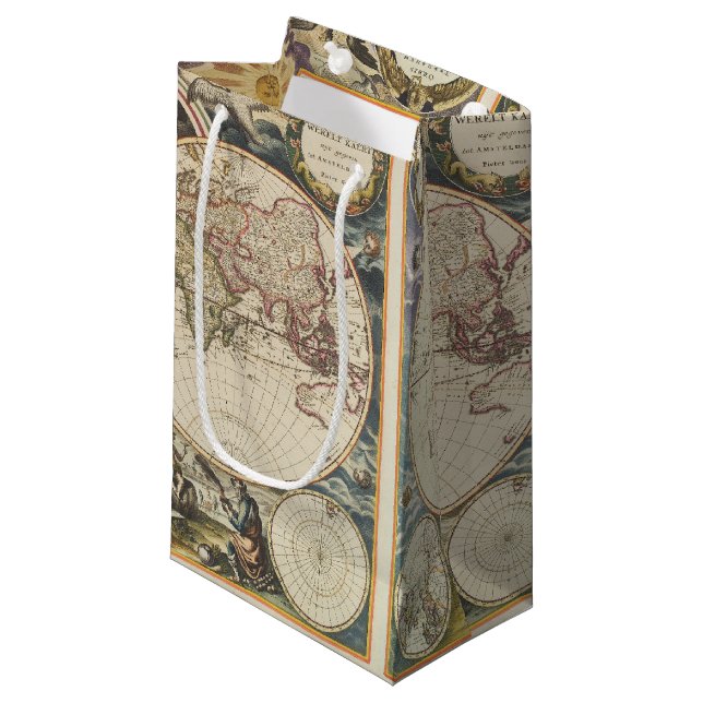Petit Sac Cadeau 1702 Une nouvelle carte du monde (Devant Angle)