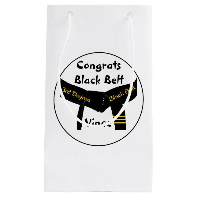 Petit Sac Cadeau 3èmes félicitations de ceinture noire de degré (Devant)