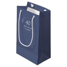 Petit Sac Cadeau 40e anniversaire Personnalisé Bleu