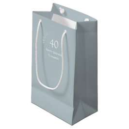 Petit Sac Cadeau 40e anniversaire Personnalisé bleu clair
