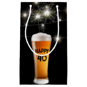 Petit Sac Cadeau 40e anniversaire Sparkler en bière