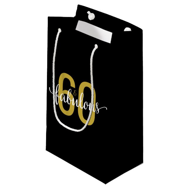 Petit Sac Cadeau 60 et Fabuleux anniversaire (Devant Angle)