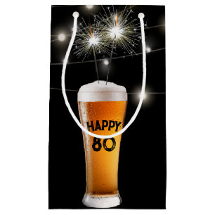 Petit Sac Cadeau 80e anniversaire Sparkler en bière