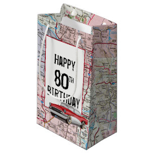 Petit Sac Cadeau 80e Anniversaire Vieux Buick Sur La Carte