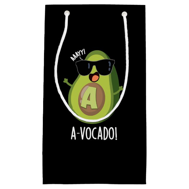 Petit Sac Cadeau A vocado Amusant Avocado Pun Dark BG (Devant)