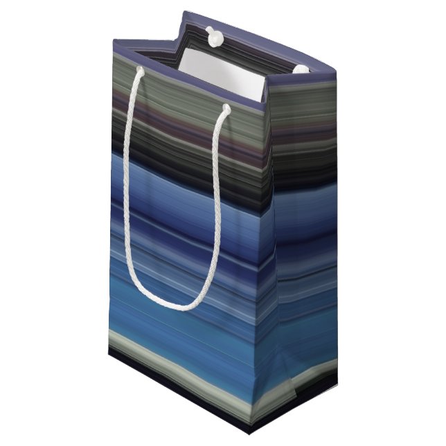 Petit Sac Cadeau Abstract #1: Blue and grey (Devant Angle)