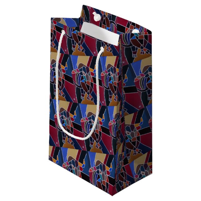 Petit Sac Cadeau Abstract Bull Painting by Alfred Fox (Devant Angle)