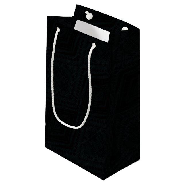 Petit Sac Cadeau Acceptation | Texture géométrique foncée (Devant Angle)