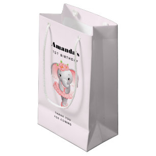 Petit Sac Cadeau Adorable Ballerina Elephant Anniversaire Merci