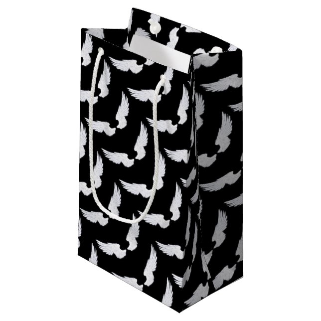 Petit Sac Cadeau Ailes de l'Ange blanc tombant (Devant Angle)