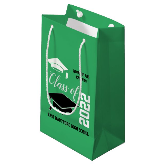 Petit Sac Cadeau Ajouter un diplôme vert de l'école (Devant Angle)