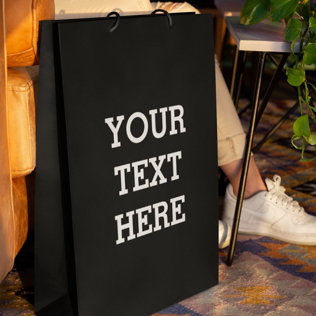 Petit Sac Cadeau Ajouter votre propre texte personnalisé ici noir e (Créateur téléchargé)