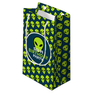 Petit Sac Cadeau Alien Sci-fi Vert, Anniversaire