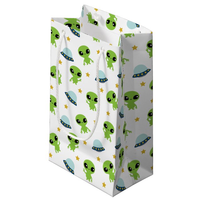 Petit Sac Cadeau Aliens (Devant Angle)