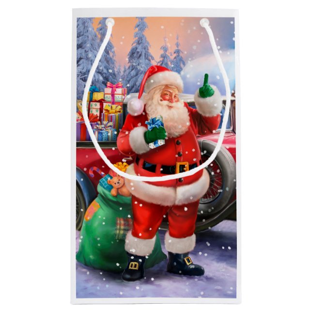 Petit Sac Cadeau Américain classique le père noël (Dos)