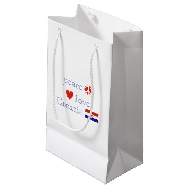 Petit Sac Cadeau Amour et la Croatie de paix (Devant Angle)