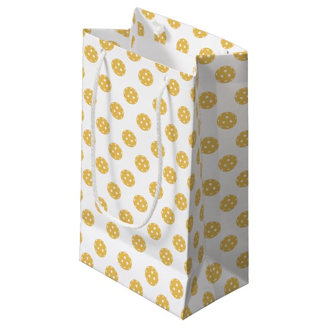 Petit Sac Cadeau Amusant Orange Pickleball Motif cadeau (Devant Angle)