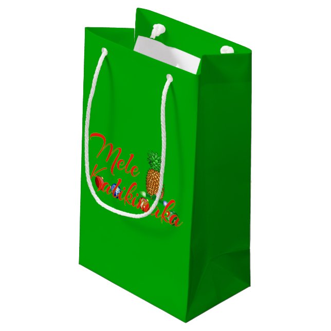 Petit Sac Cadeau Ananas de Hawaïen de Mele Kalikimaka (Dos Angle)