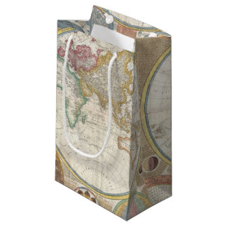 Petit Sac Cadeau Ancienne carte du monde