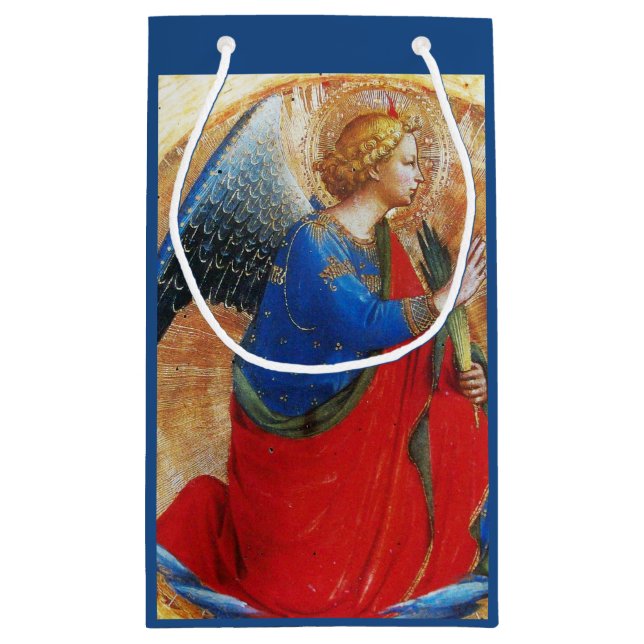 PETIT SAC CADEAU ANGE EN ROUGE OR ET BLEU (Dos)